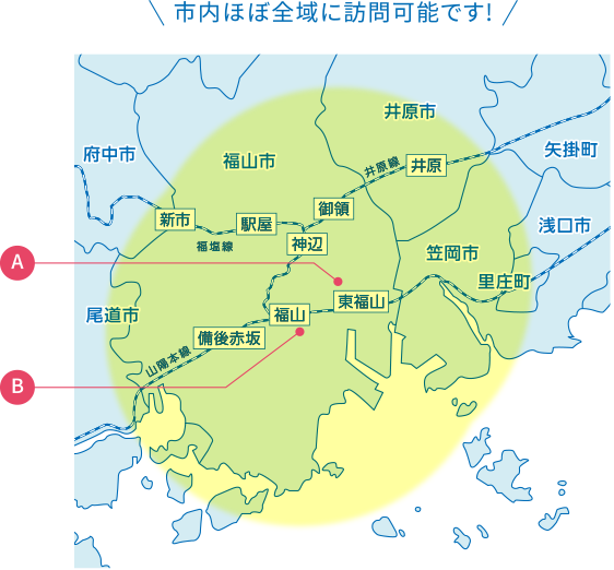 広島県福山市マップ
